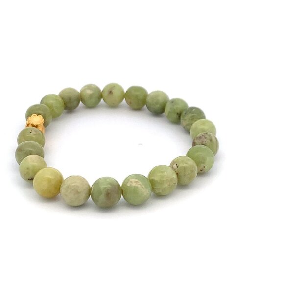 24K Gold Money Bag Lucky Charm Bracelet Gemstones Natural Peridot - Picture 4 of 9